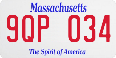 MA license plate 9QP034
