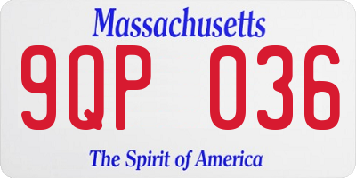 MA license plate 9QP036