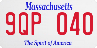MA license plate 9QP040