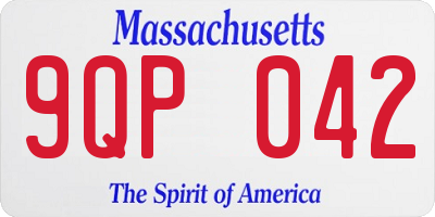 MA license plate 9QP042