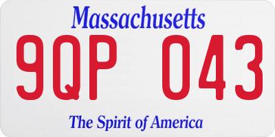 MA license plate 9QP043