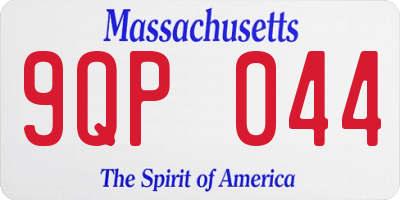 MA license plate 9QP044