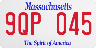 MA license plate 9QP045
