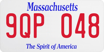 MA license plate 9QP048