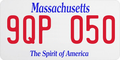 MA license plate 9QP050