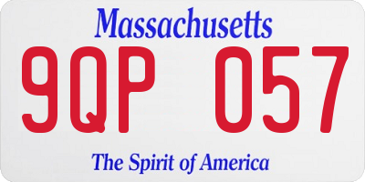 MA license plate 9QP057