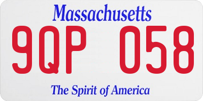 MA license plate 9QP058