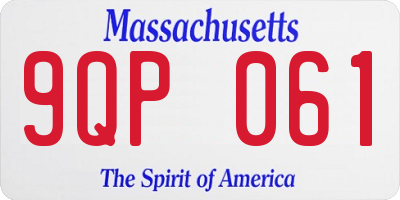 MA license plate 9QP061