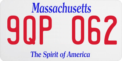 MA license plate 9QP062