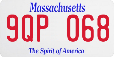MA license plate 9QP068