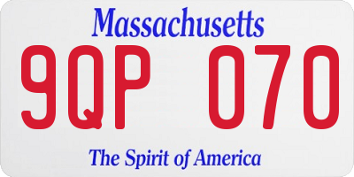 MA license plate 9QP070