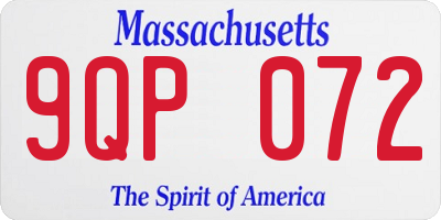 MA license plate 9QP072