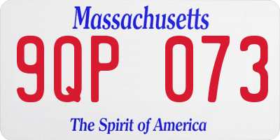 MA license plate 9QP073