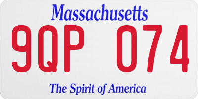 MA license plate 9QP074