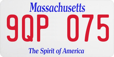 MA license plate 9QP075