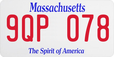 MA license plate 9QP078
