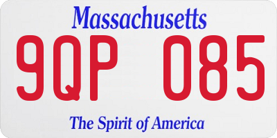 MA license plate 9QP085