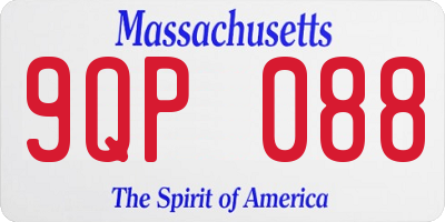 MA license plate 9QP088
