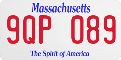 MA license plate 9QP089