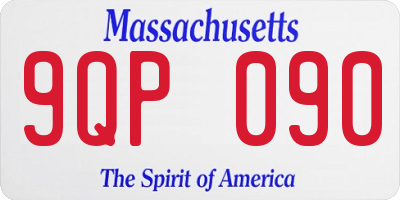 MA license plate 9QP090