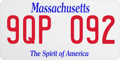 MA license plate 9QP092