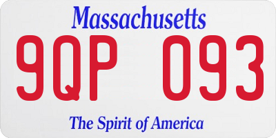 MA license plate 9QP093