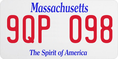 MA license plate 9QP098