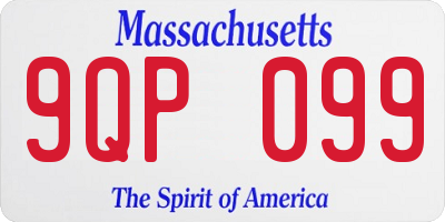 MA license plate 9QP099