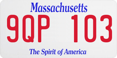 MA license plate 9QP103