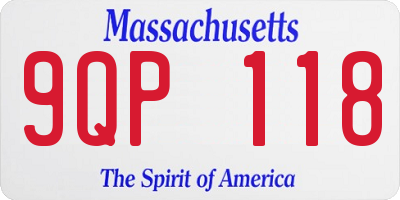 MA license plate 9QP118