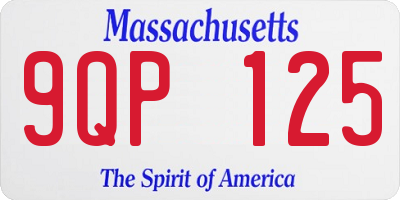 MA license plate 9QP125
