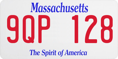 MA license plate 9QP128