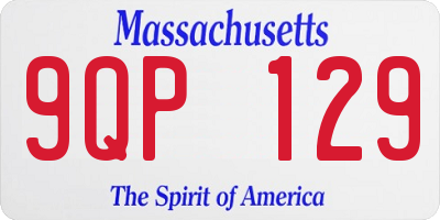 MA license plate 9QP129
