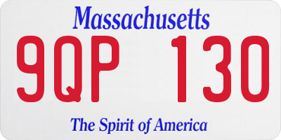 MA license plate 9QP130