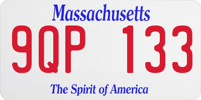 MA license plate 9QP133