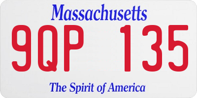 MA license plate 9QP135
