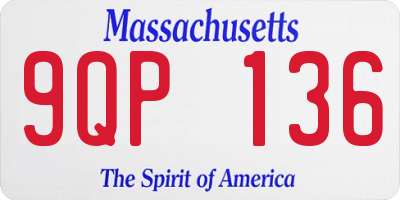 MA license plate 9QP136