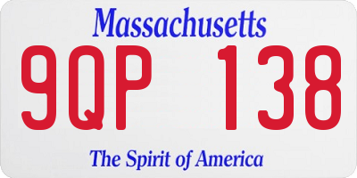 MA license plate 9QP138