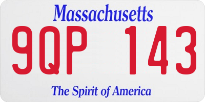 MA license plate 9QP143