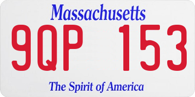 MA license plate 9QP153
