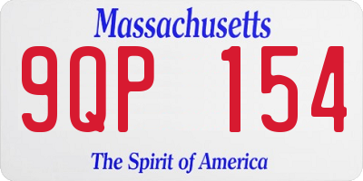 MA license plate 9QP154