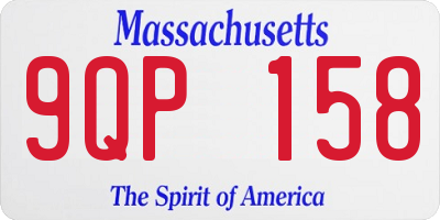 MA license plate 9QP158
