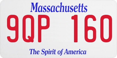 MA license plate 9QP160