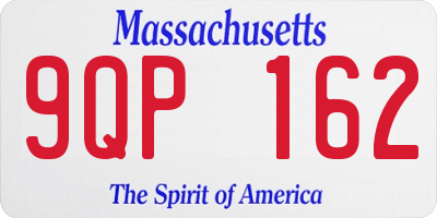 MA license plate 9QP162