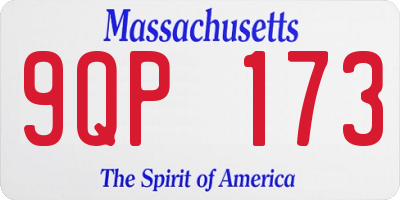 MA license plate 9QP173