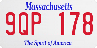 MA license plate 9QP178