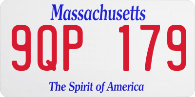 MA license plate 9QP179