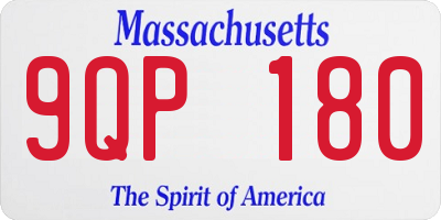 MA license plate 9QP180