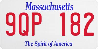 MA license plate 9QP182