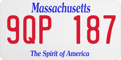 MA license plate 9QP187